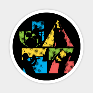 Jazz Logotype With 4 Jazz Musicians Magnet